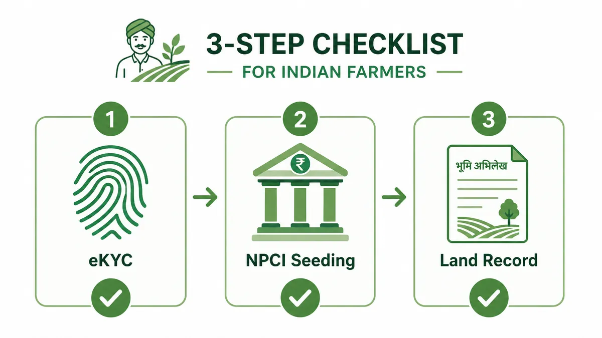 eKYC, NPCI seeding और land record — तीन जरूरी जांच का checklist