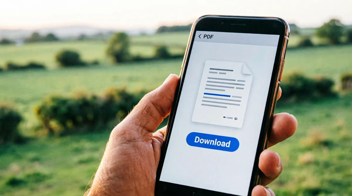Mobile screen showing PM Kisan Maandhan KPAN pension card download button and PDF preview