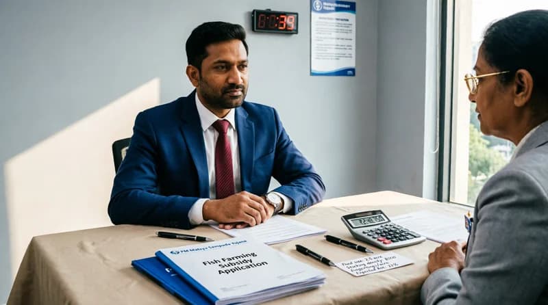 Entrepreneur Applying for Fish Farming Loan and Subsidy