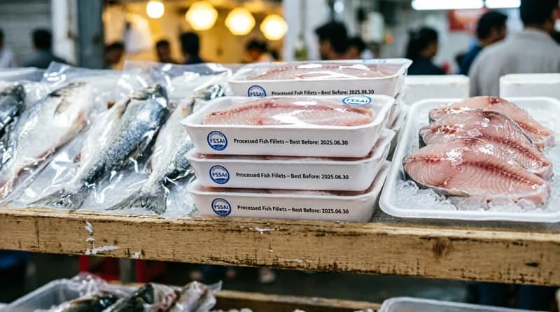 Fresh and Processed Fish Products Ready for Market Sale