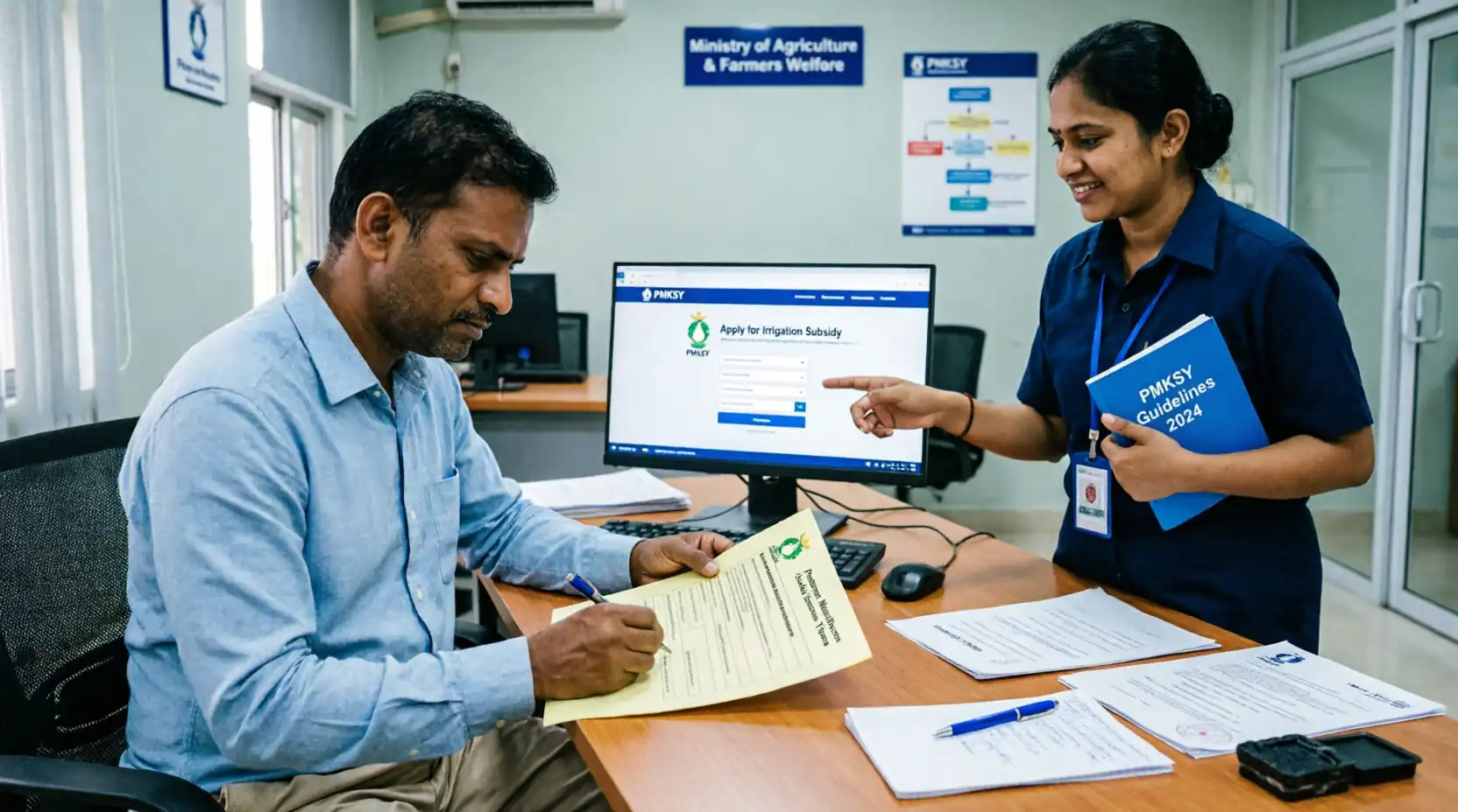 Micro-irrigation subsidy application process — registration, survey aur verification steps