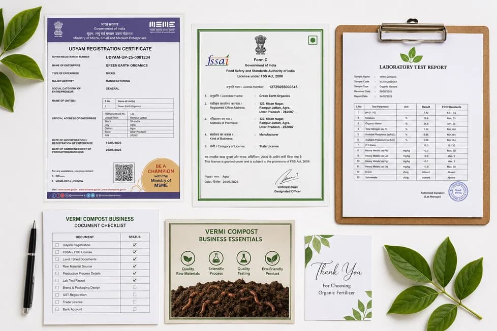 Vermi Compost Business Legal Documents and Lab Testing Reports