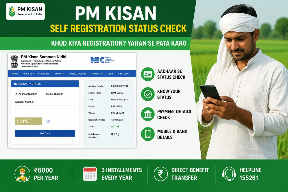 PM Kisan self registration status check — online application tracking guide 2026