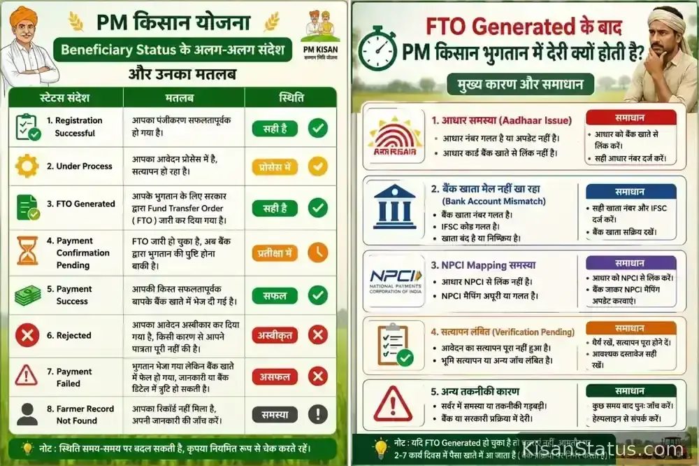 FTO Generated meaning in Hindi — PM Kisan Fund Transfer Order status check 2026